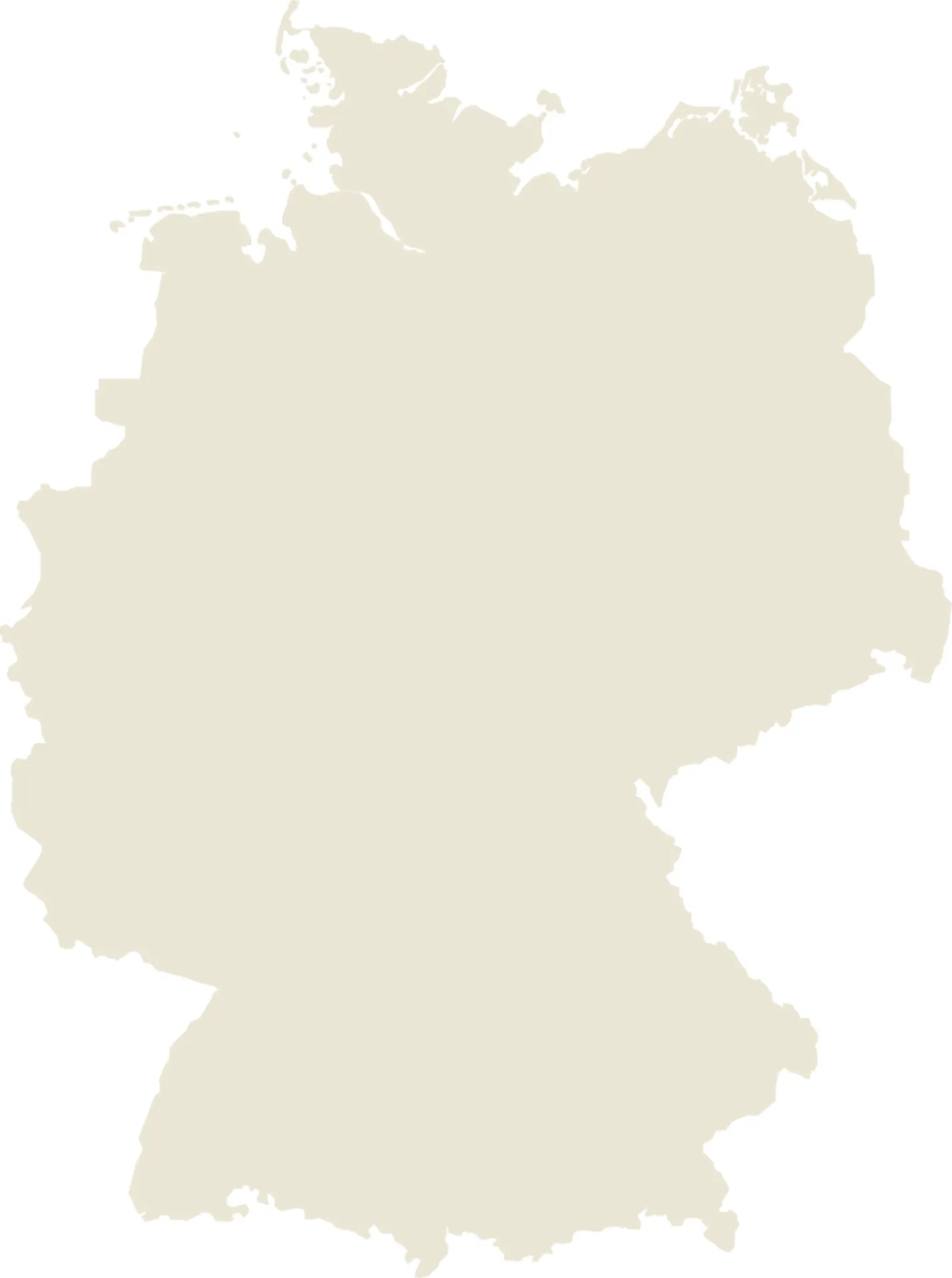 Deutschlandkarte mit den MÄHREN Schwerpunktregionen Ruhrgebiet sowie Berlin und Umgebung